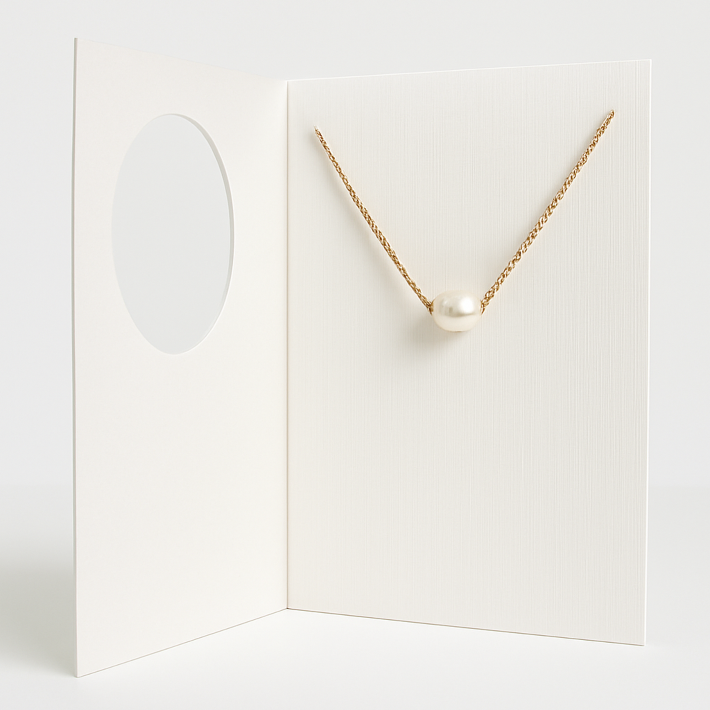 Freshwater Pearl Necklace 18K Gold Plated Cute Gift with Greeting Card