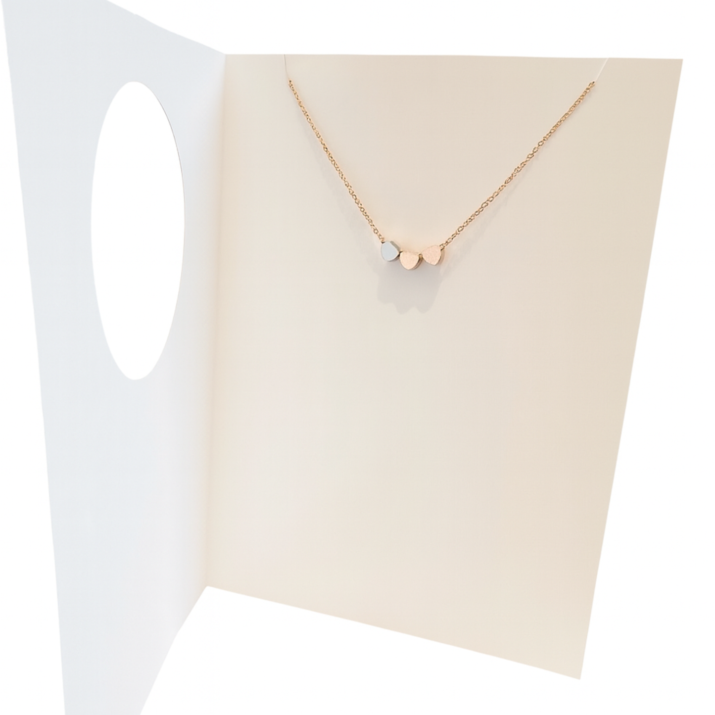3 Hearts Dainty Necklace Gold, Rose Gold & Silver Hearts Gift