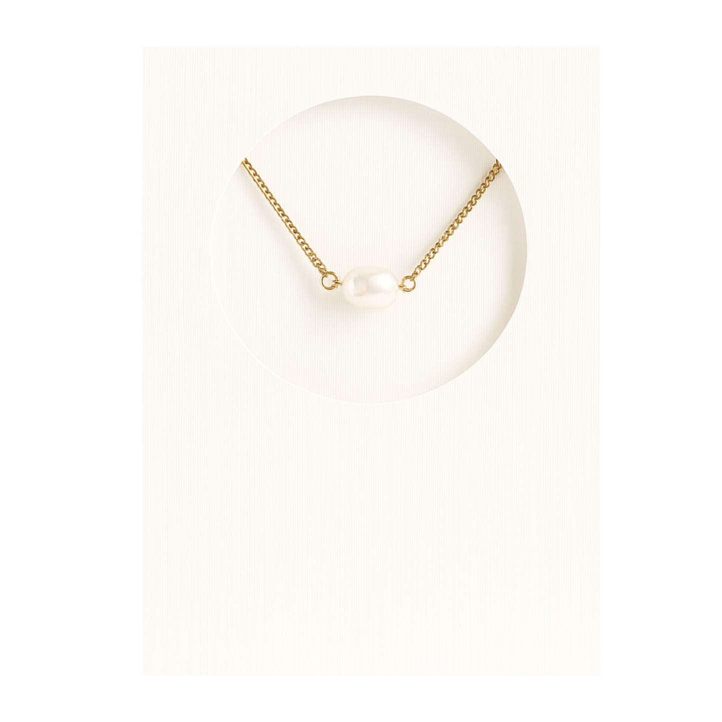 Freshwater Pearl Necklace 18K Gold Plated Cute Gift with Greeting Card