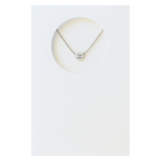 I Love You Pendant Necklace Ready to Gift with Customizable Greeting Card