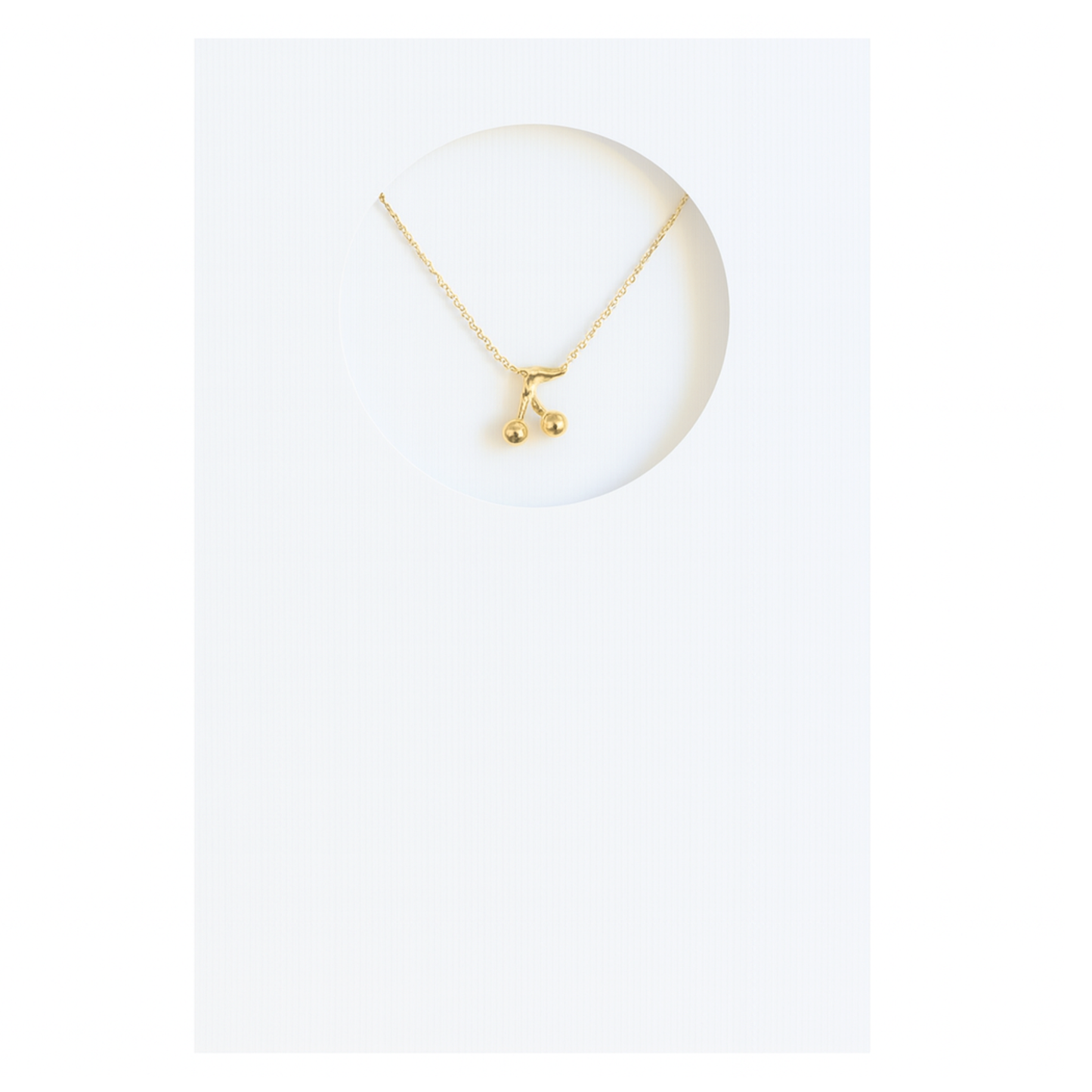 Gold Plated Cherries Necklace with Custom Greeting Card