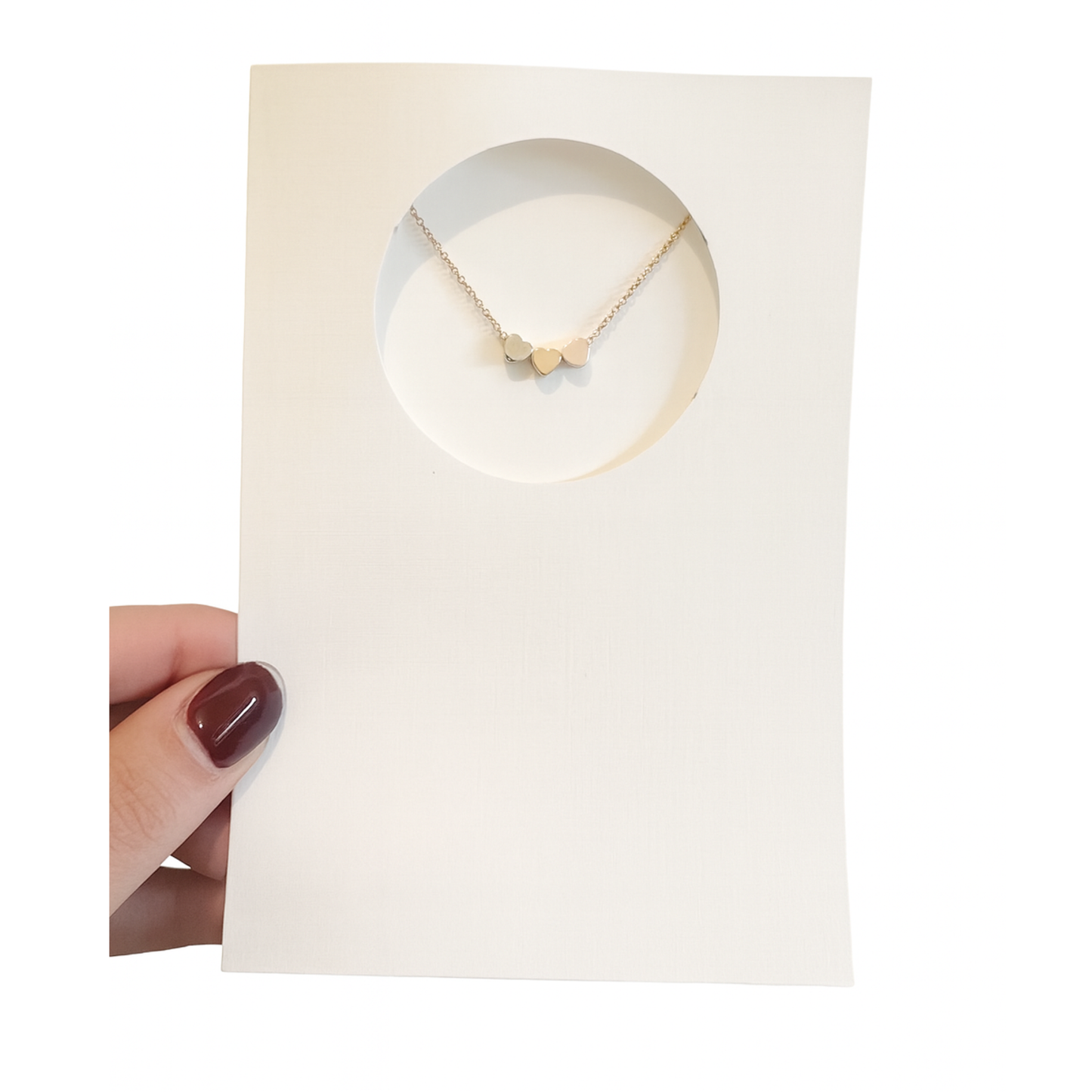 3 Hearts Dainty Necklace Gold, Rose Gold & Silver Hearts Gift