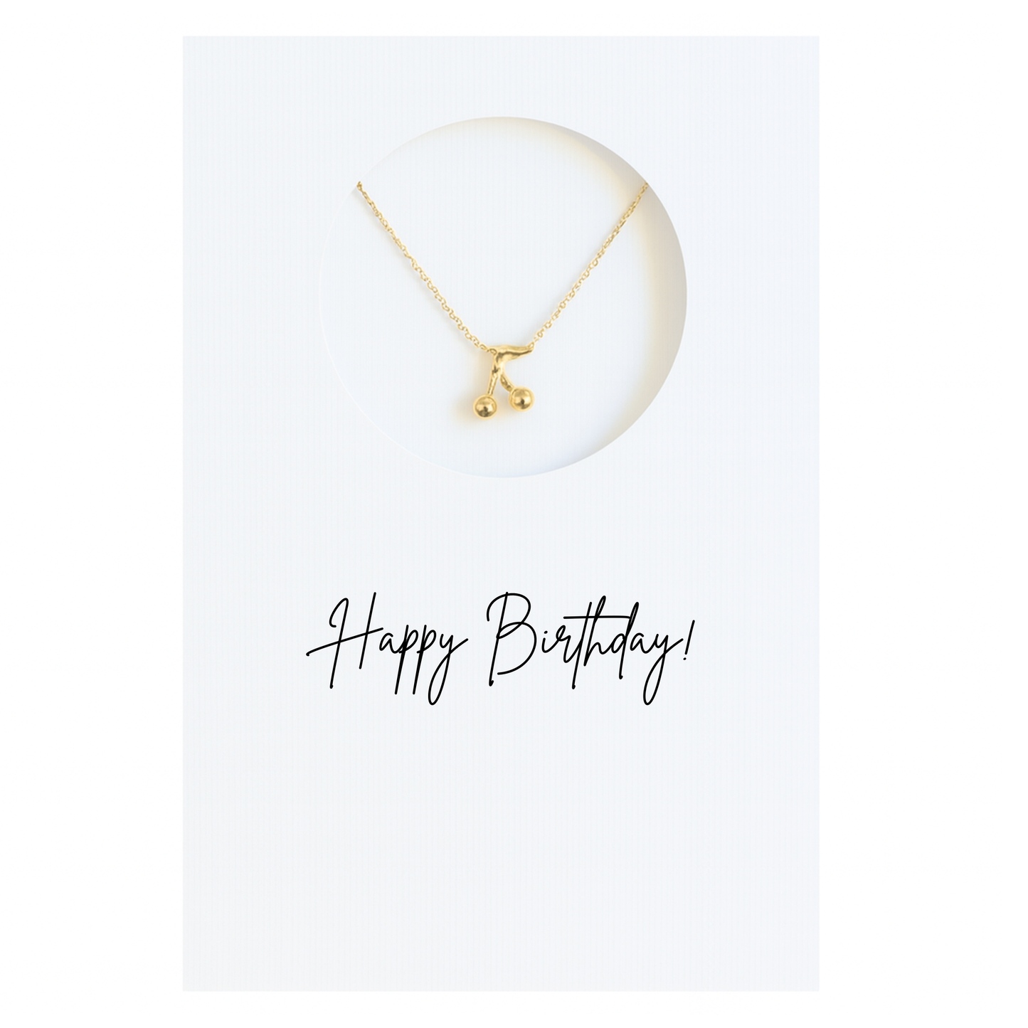 Gold Plated Cherries Necklace with Custom Greeting Card