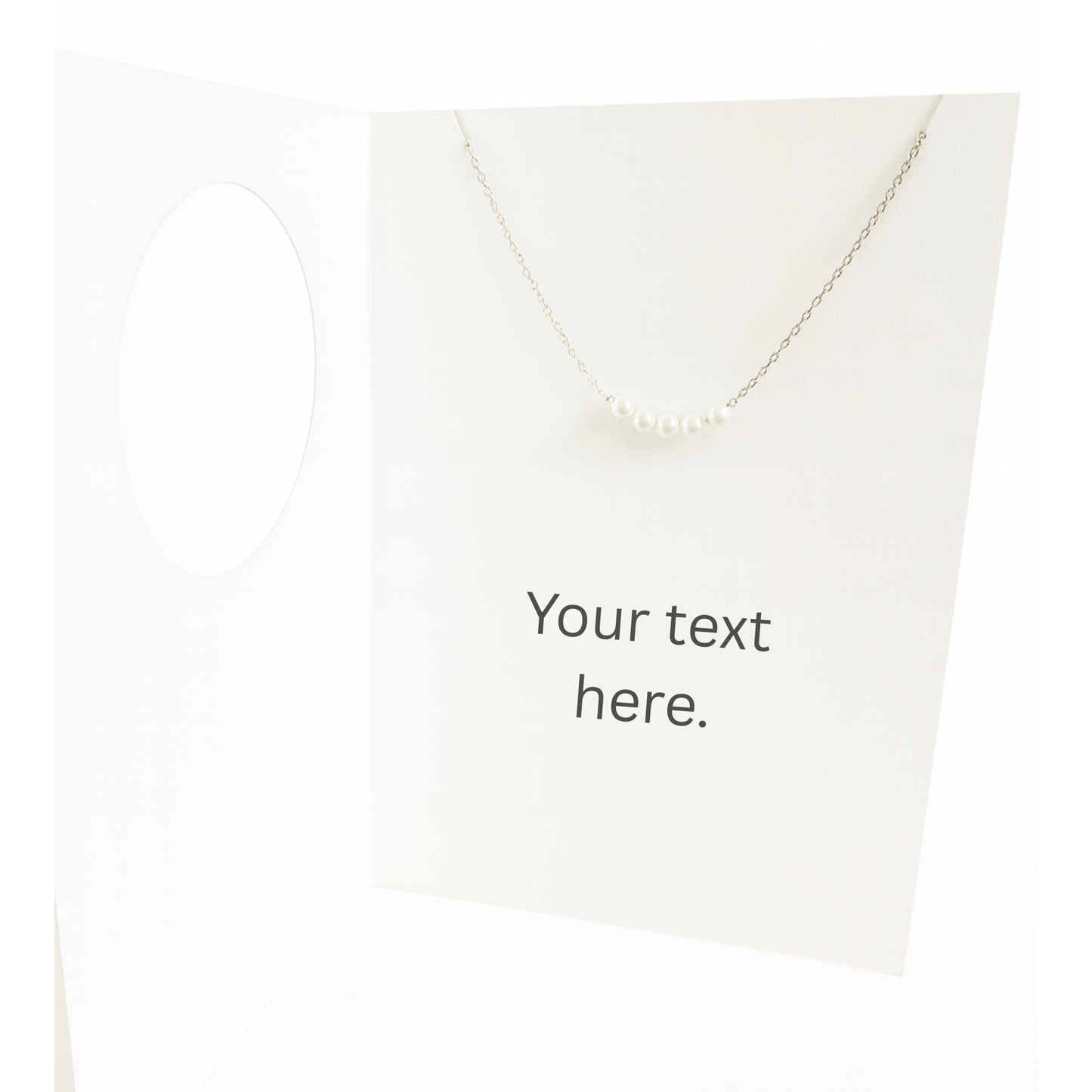 5 Pearls Dainty Necklace with Gift Card – Gold Plated Minimalist Jewelry for Women