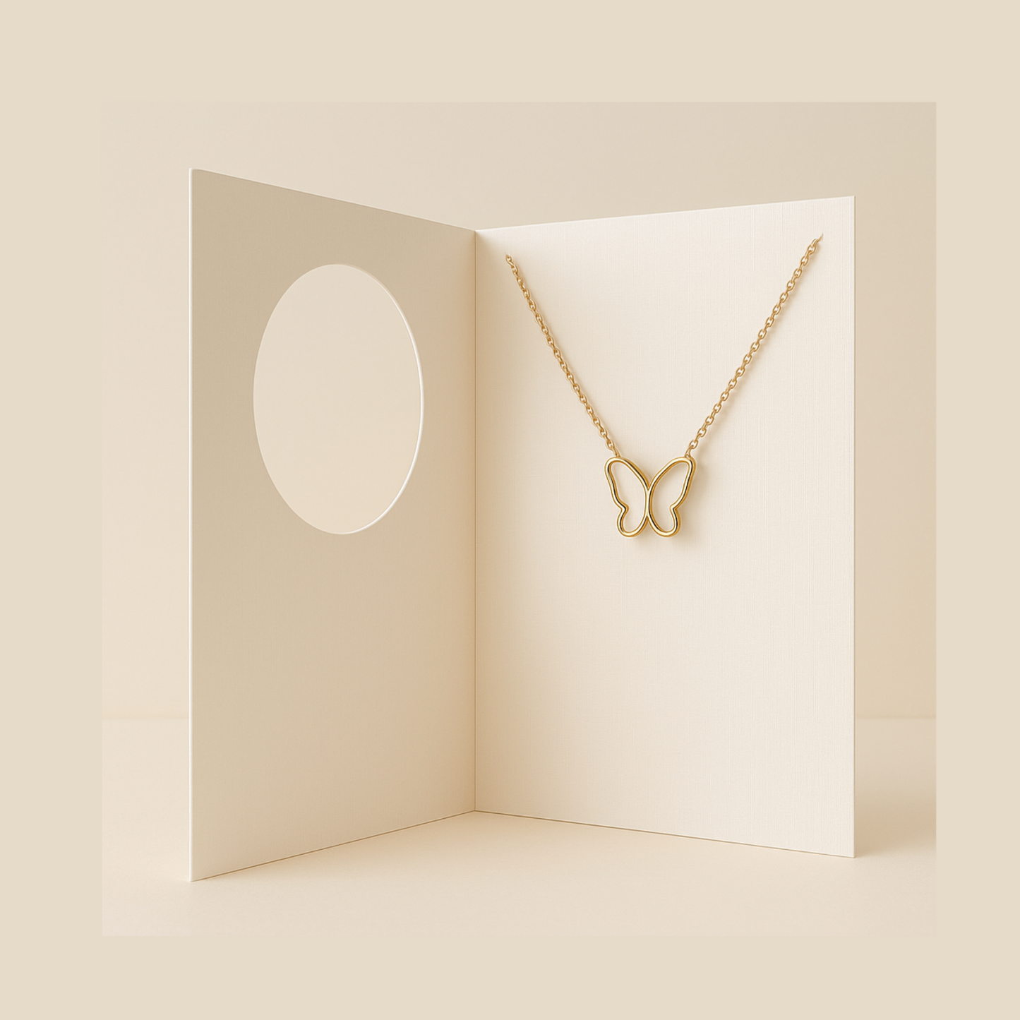 Butterfly Mother of Pearl Necklace Greeting Card Included