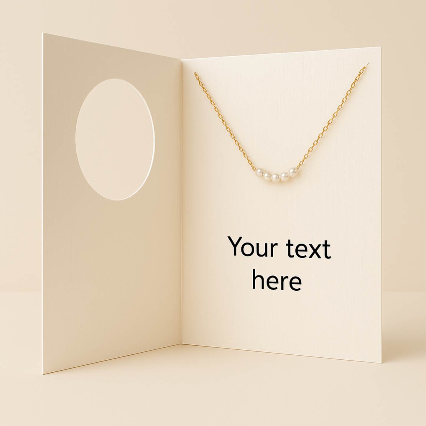 5 Pearls Dainty Necklace with Gift Card – Gold Plated Minimalist Jewelry for Women